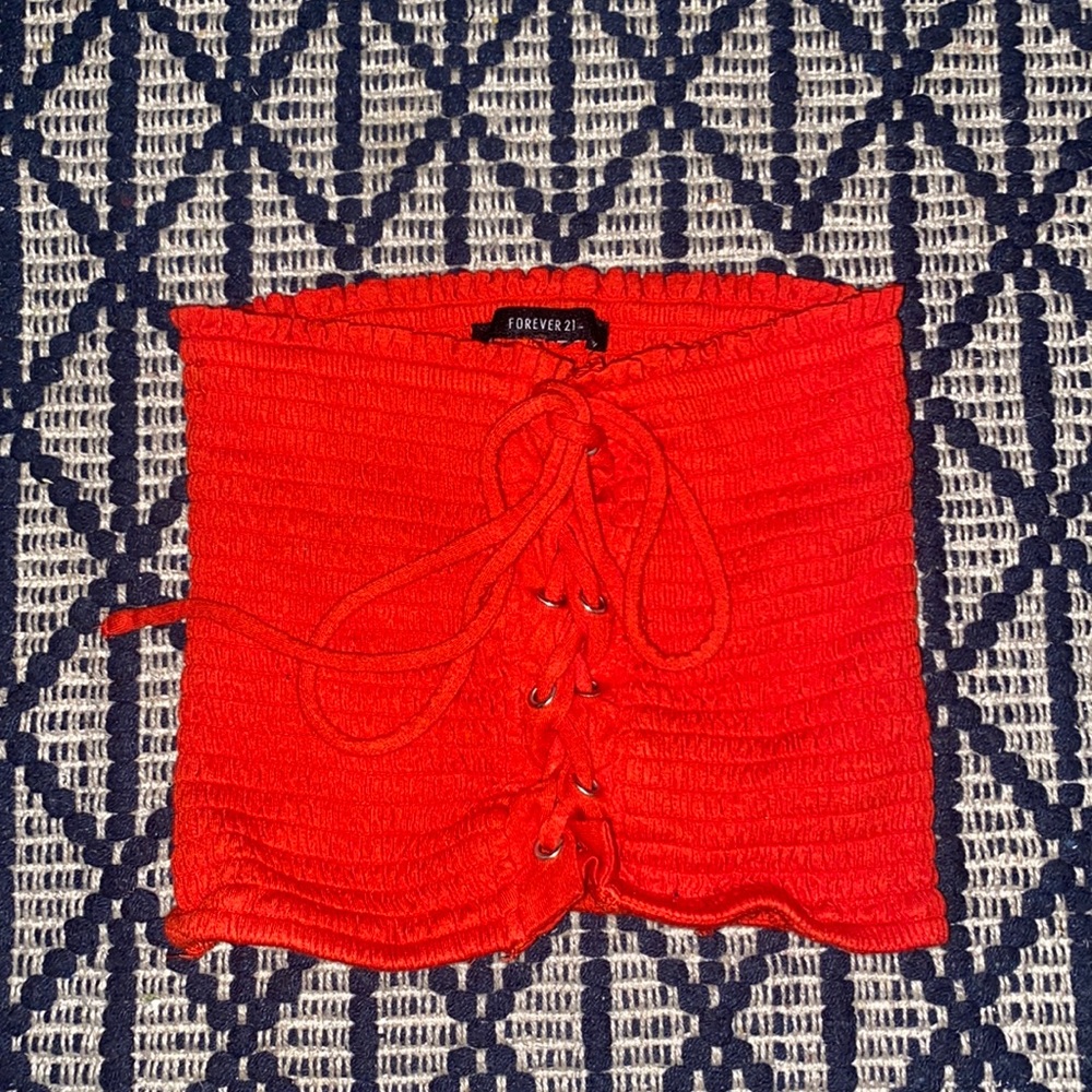 Fiery red tube top from forever 21